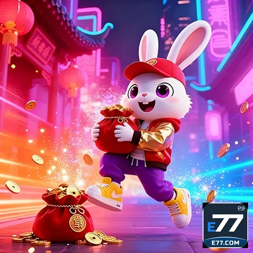 Jogador feliz acessando o cassino e77, confiando na segurança e diversão da plataforma. - e77