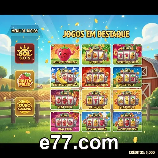 Tela da plataforma e77.com em celular com acesso mobile